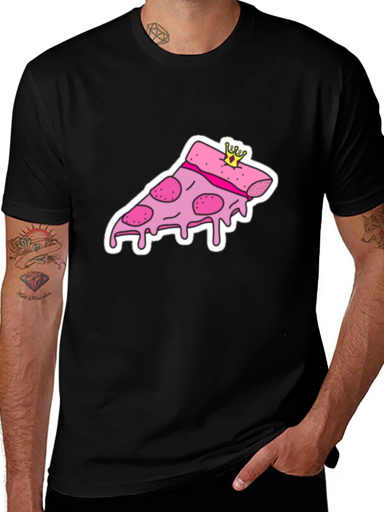 Pizza Slice Tee - Novelty Graphic Print T-Shirt