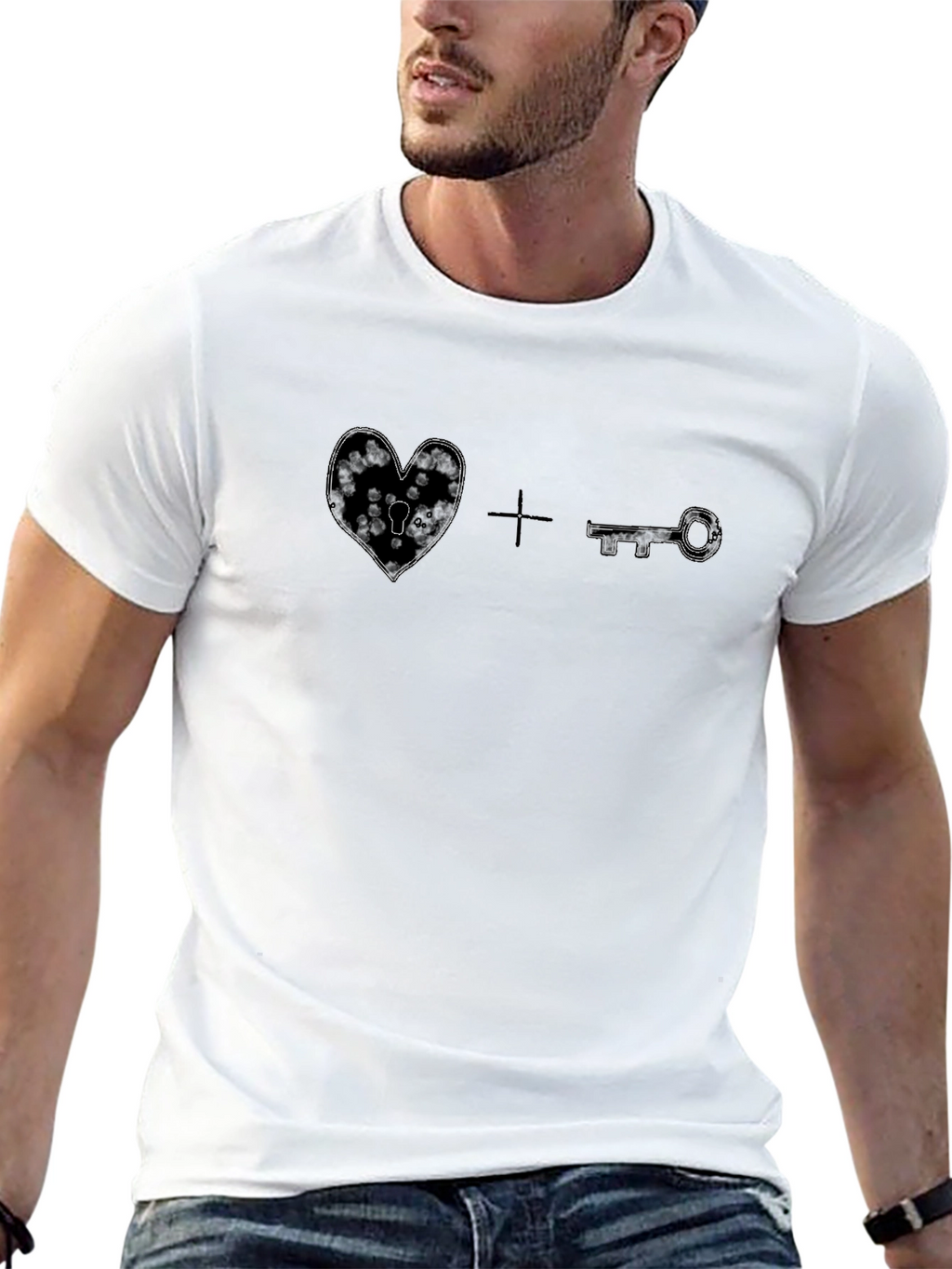 Heart Lock & Key Graphic T-Shirt