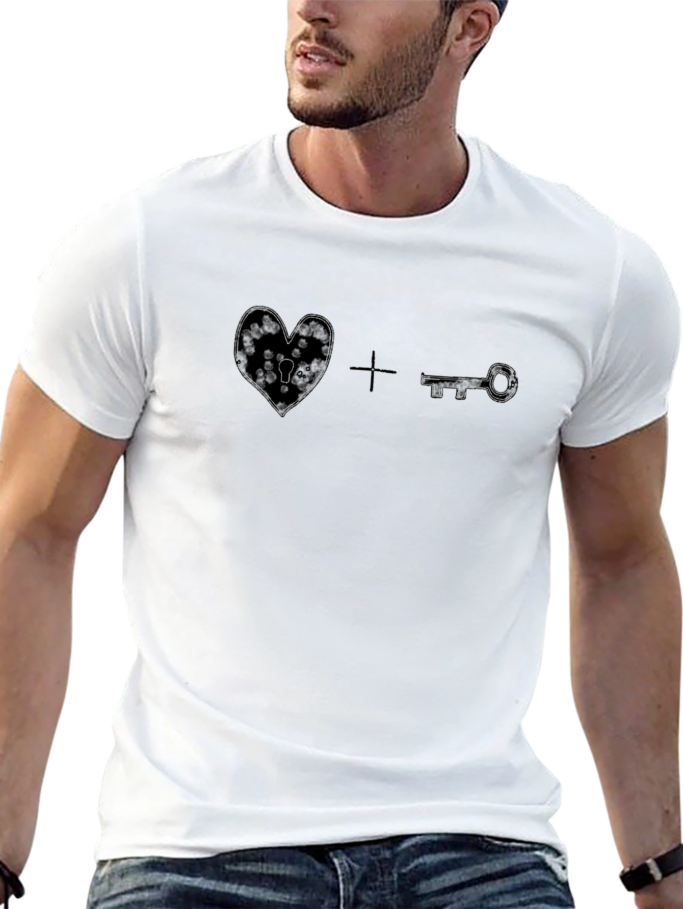 Heart Lock & Key Graphic T-Shirt