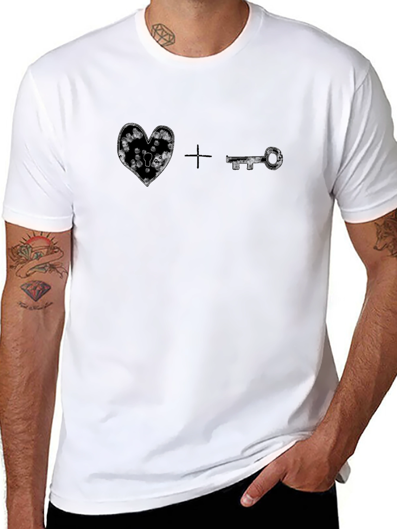 Heart Lock & Key Graphic T-Shirt