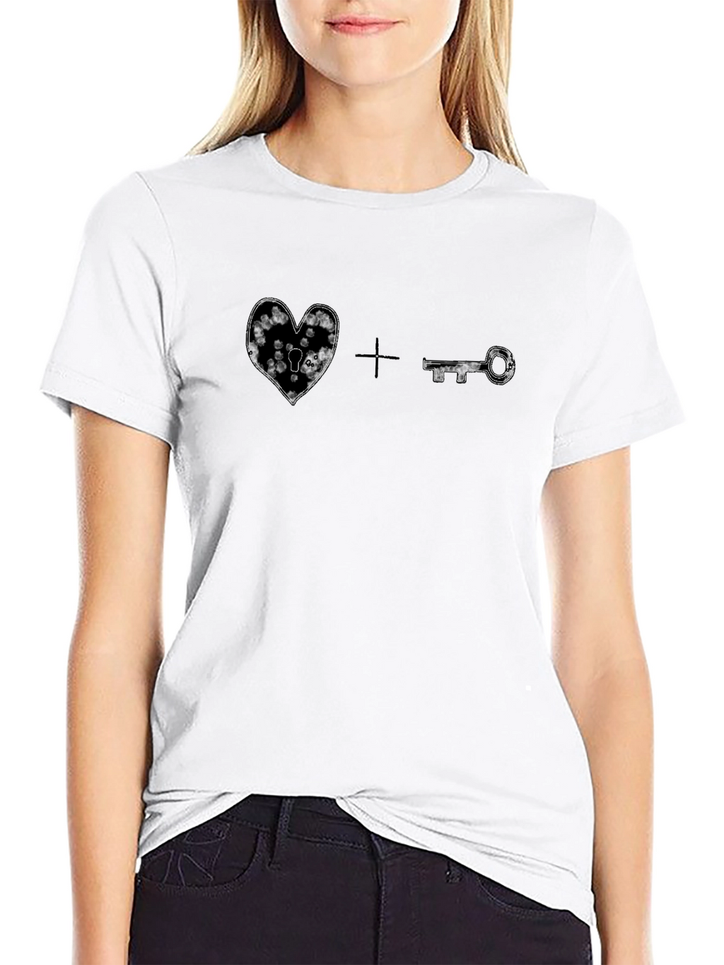 Heart Lock & Key Graphic T-Shirt