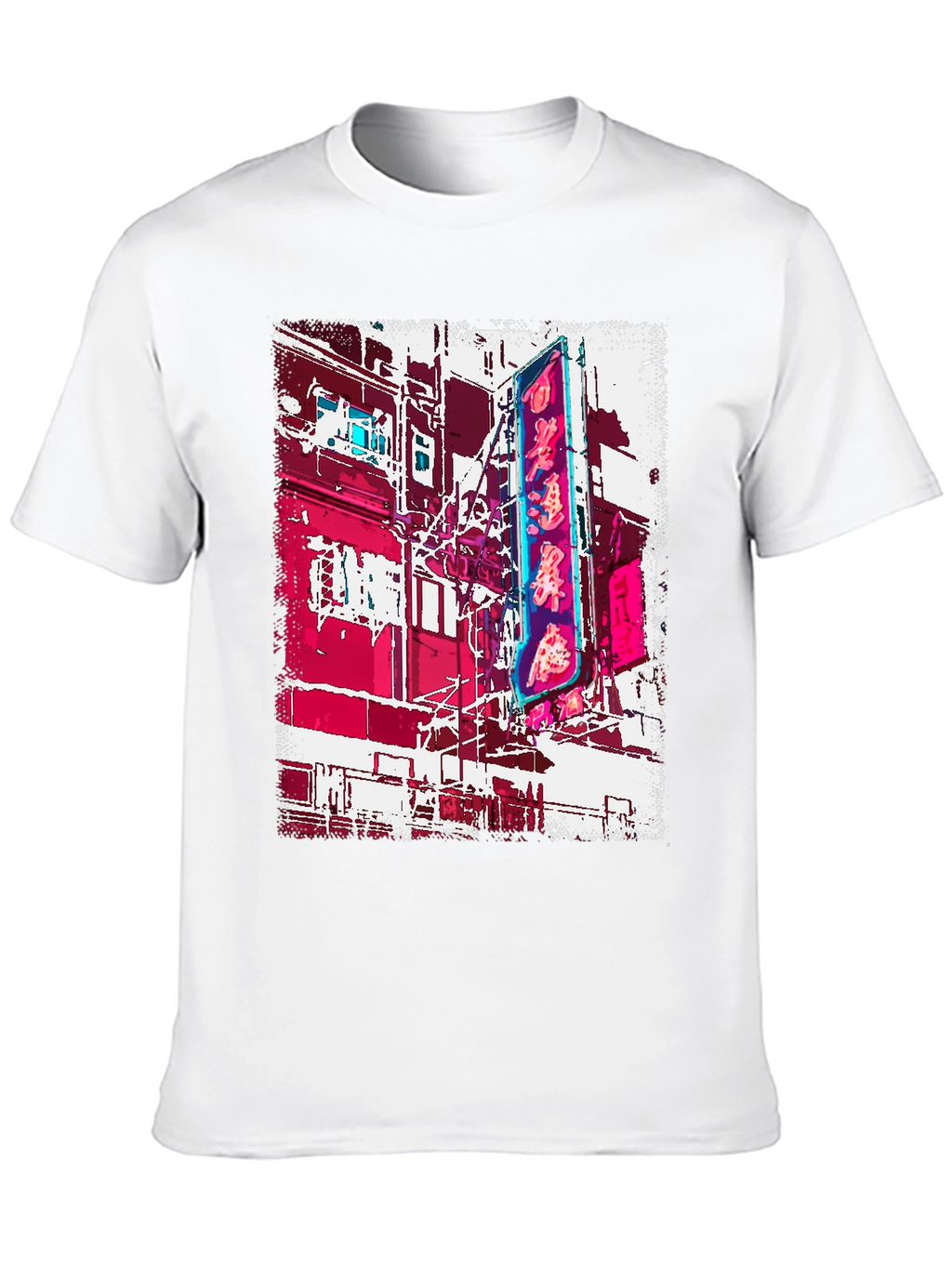 Neon Cityscape Graphic Tee