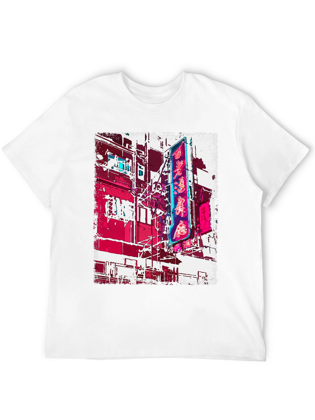 Neon Cityscape Graphic Tee