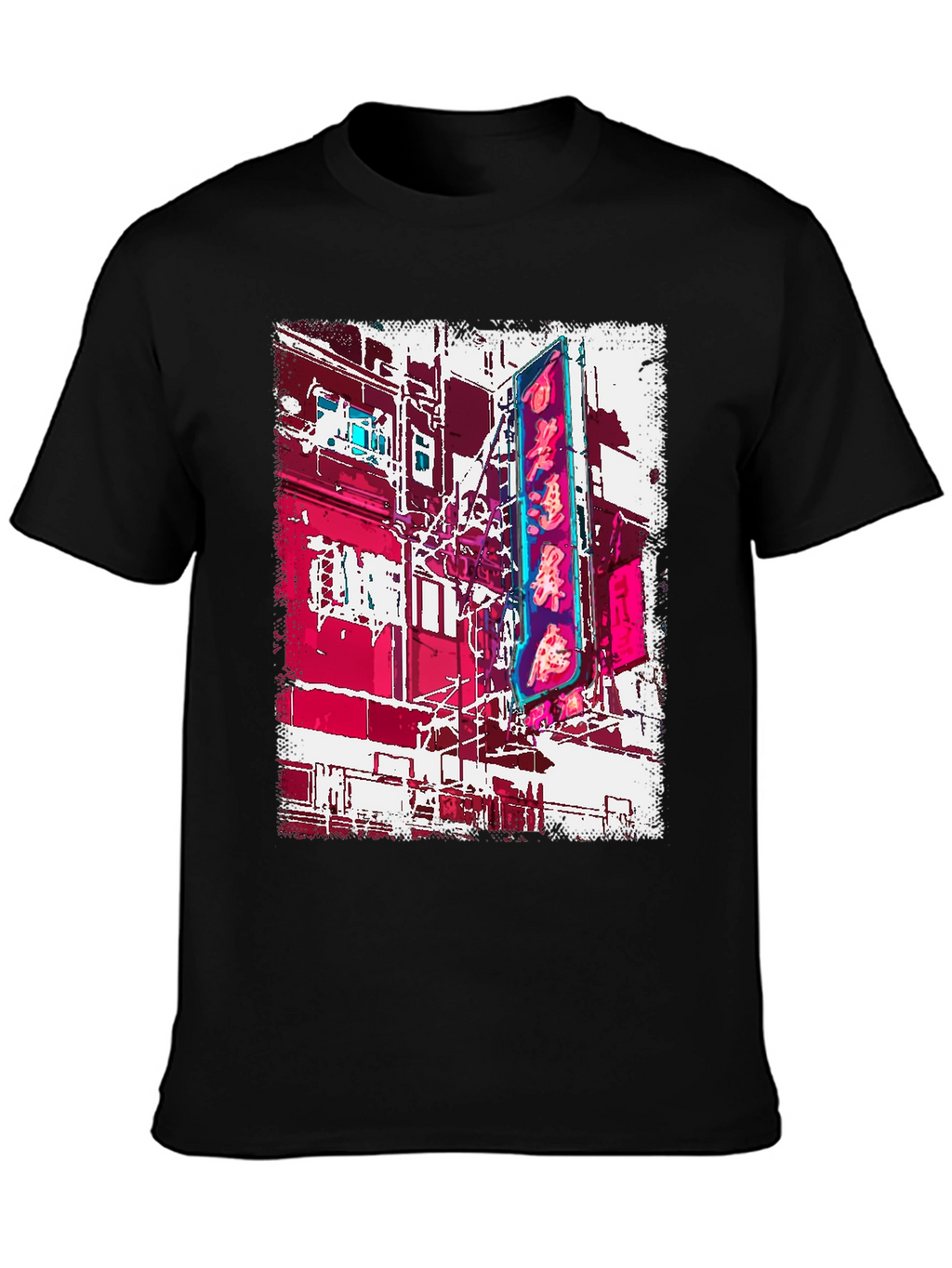 Neon Cityscape Graphic Tee