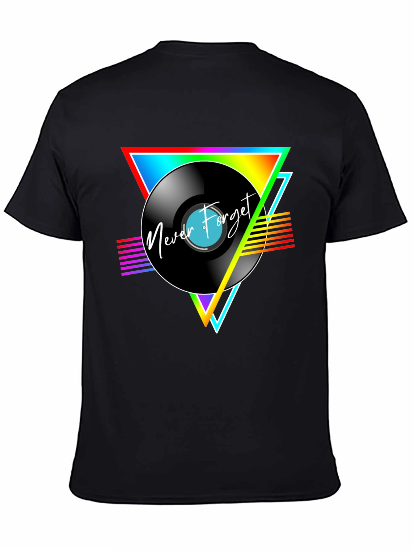 Retro Vinyl Record T-Shirt - Never Forget Graphic Tee