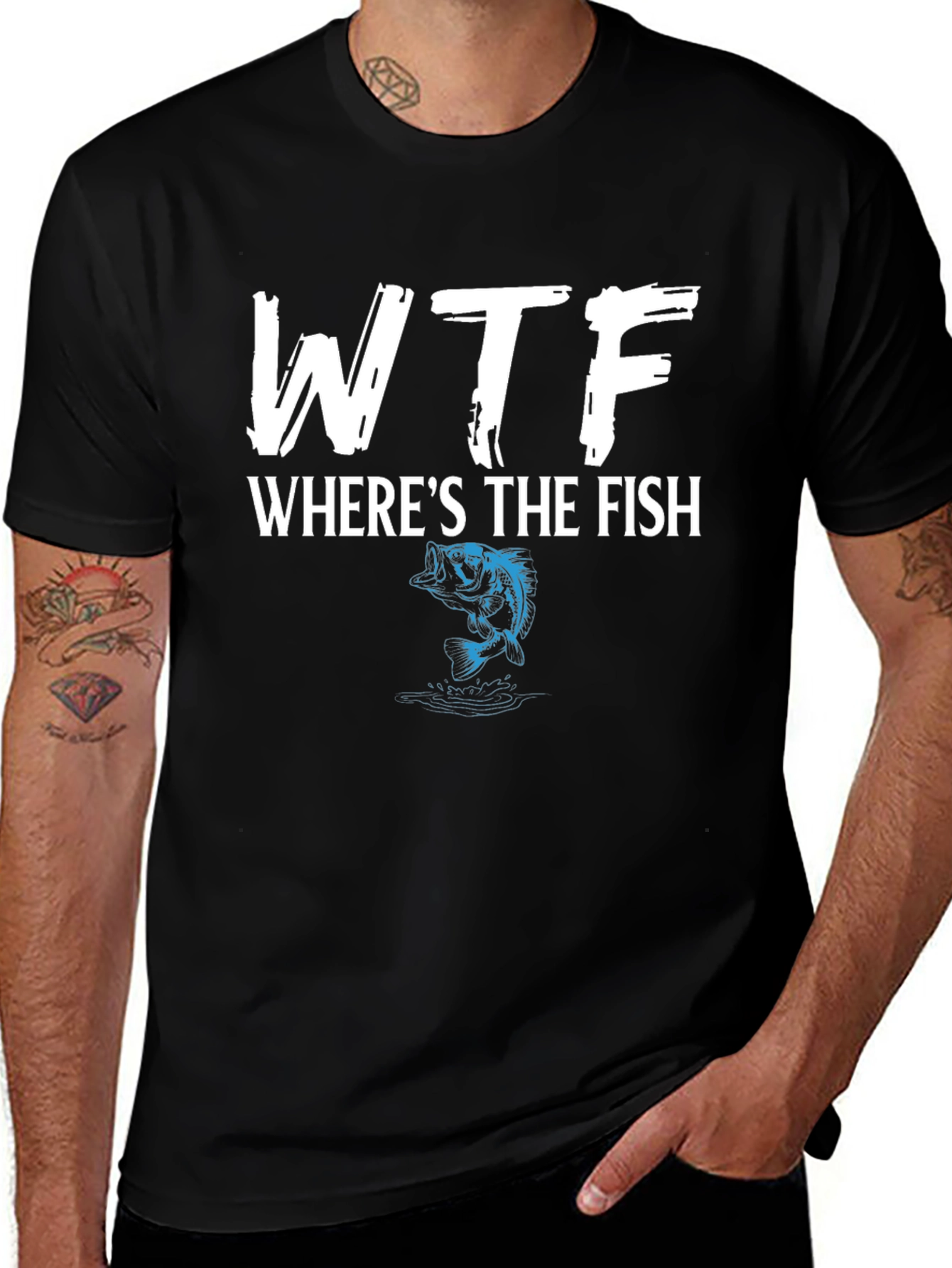 WTF Wheres the Fish Graphic T-Shirt