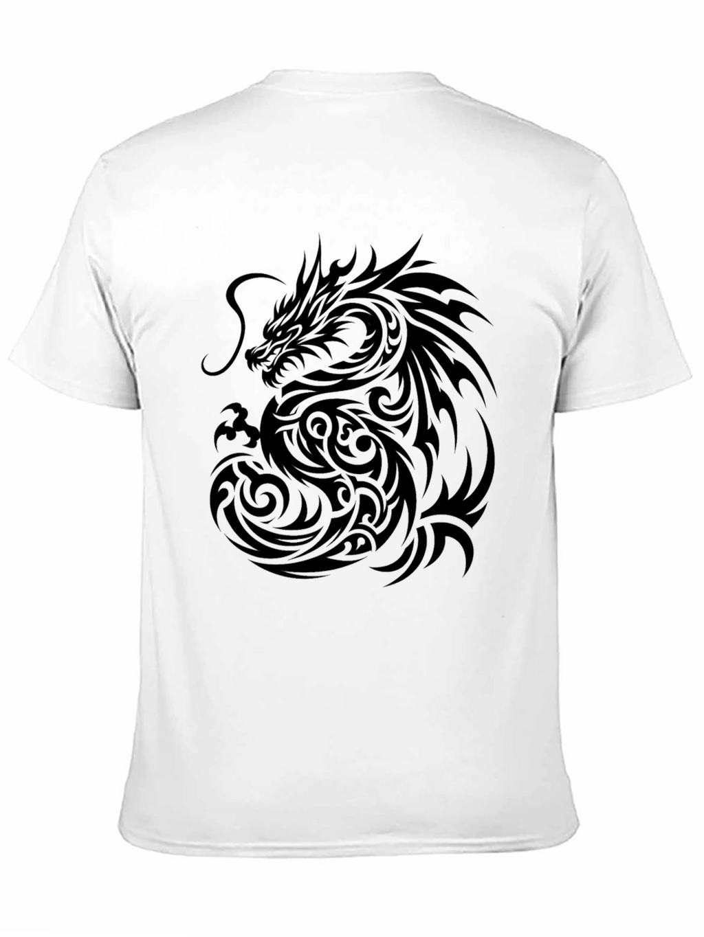 Dragon Graphic Black T-Shirt | Tribal Tattoo Style