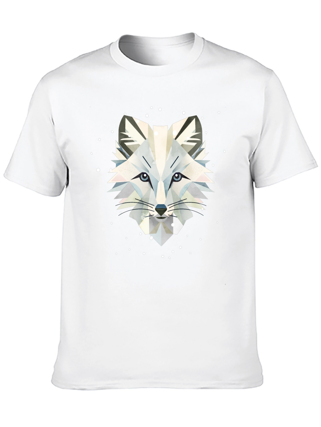 Geometric Arctic Fox Graphic Tee - Stylish Black T-Shirt