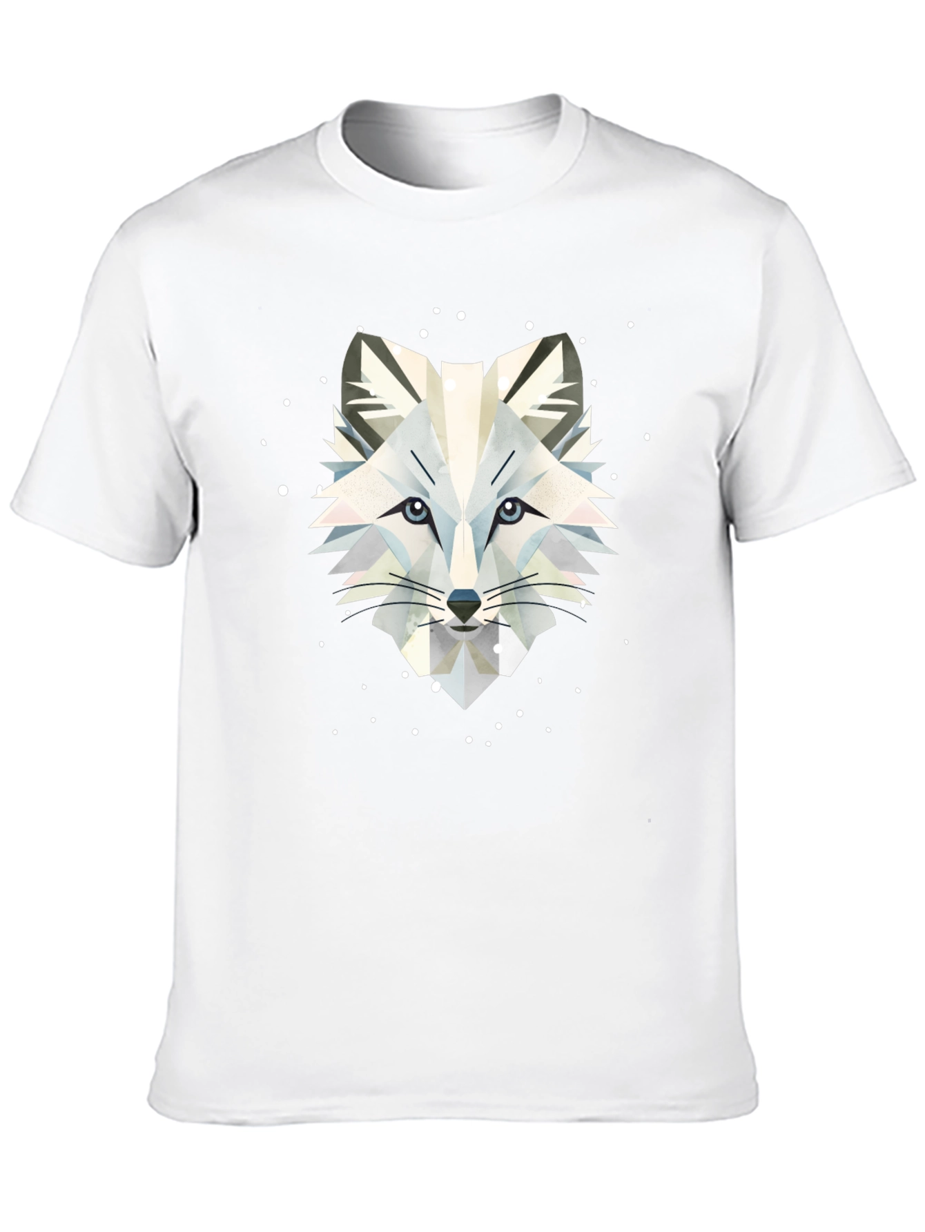 Geometric Arctic Fox Graphic Tee - Stylish Black T-Shirt