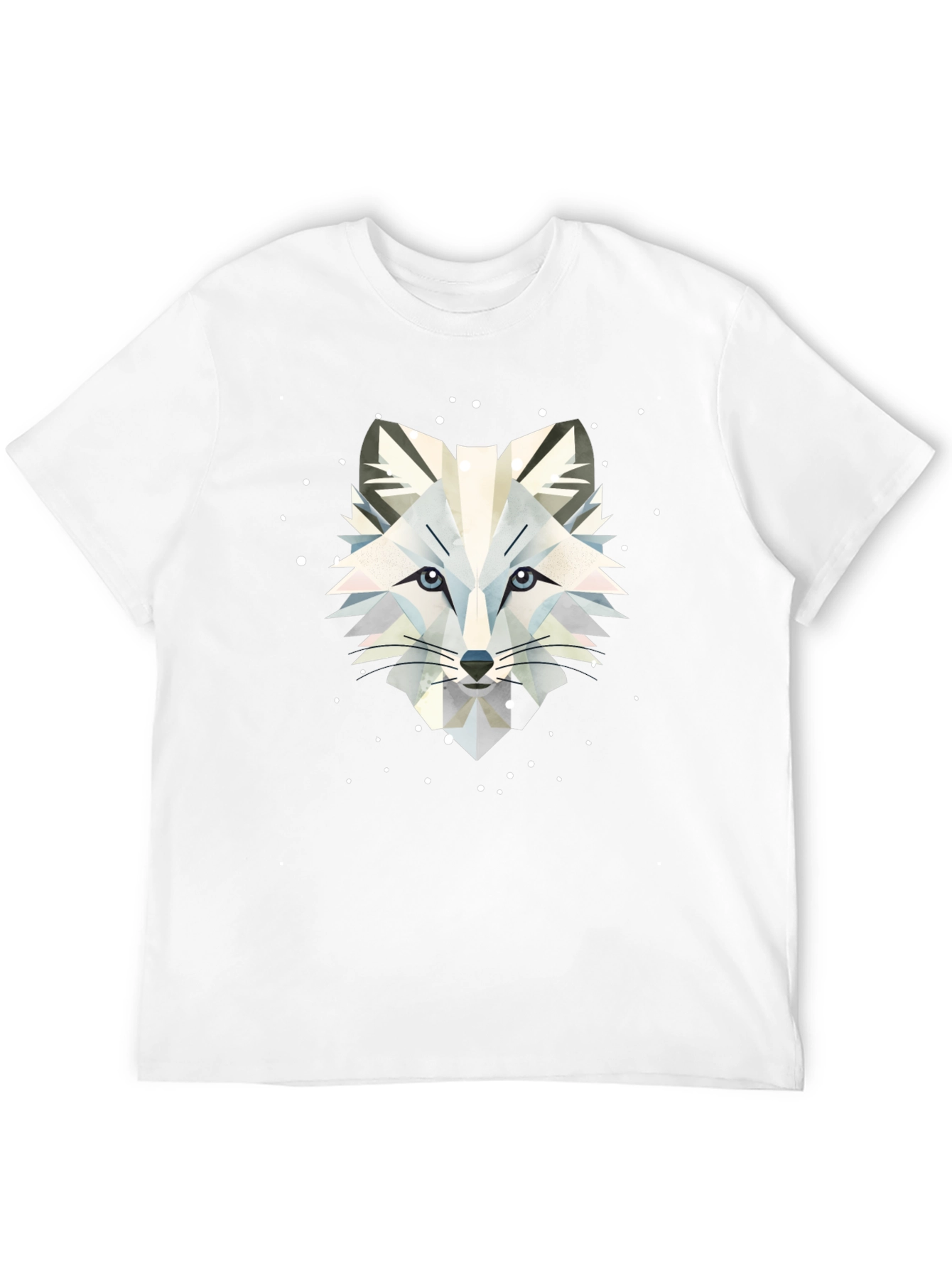 Geometric Arctic Fox Graphic Tee - Stylish Black T-Shirt