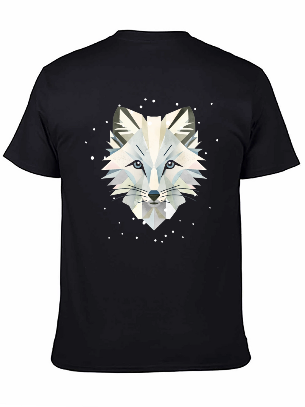 Geometric Arctic Fox Graphic Tee - Stylish Black T-Shirt