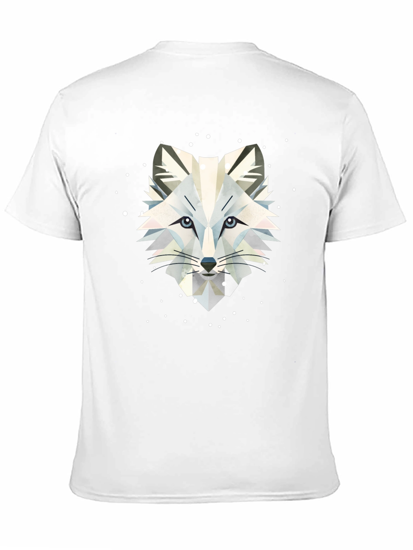 Geometric Arctic Fox Graphic Tee - Stylish Black T-Shirt