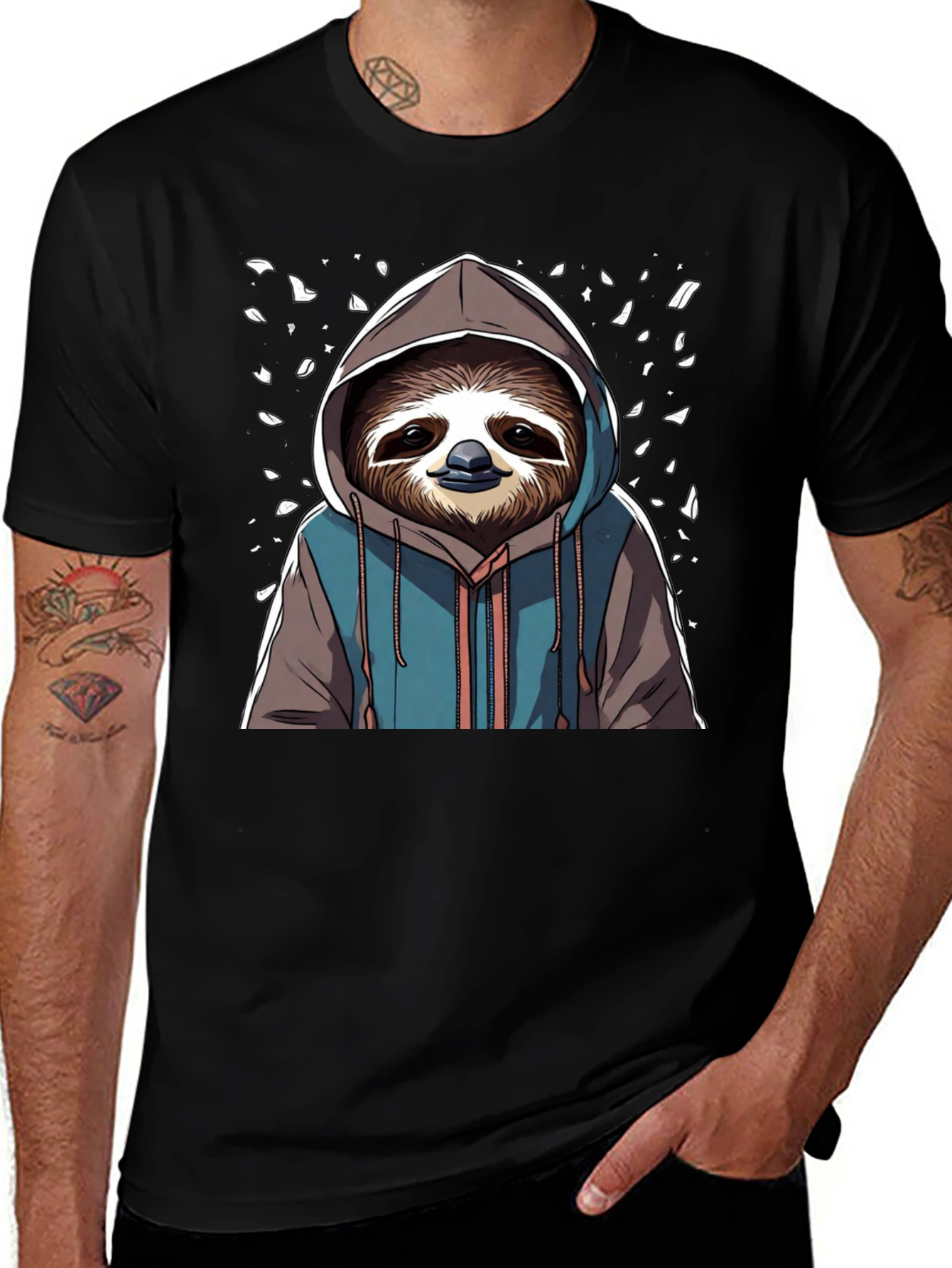 Sloth Hoodie T-Shirt - Cool Cartoon Design