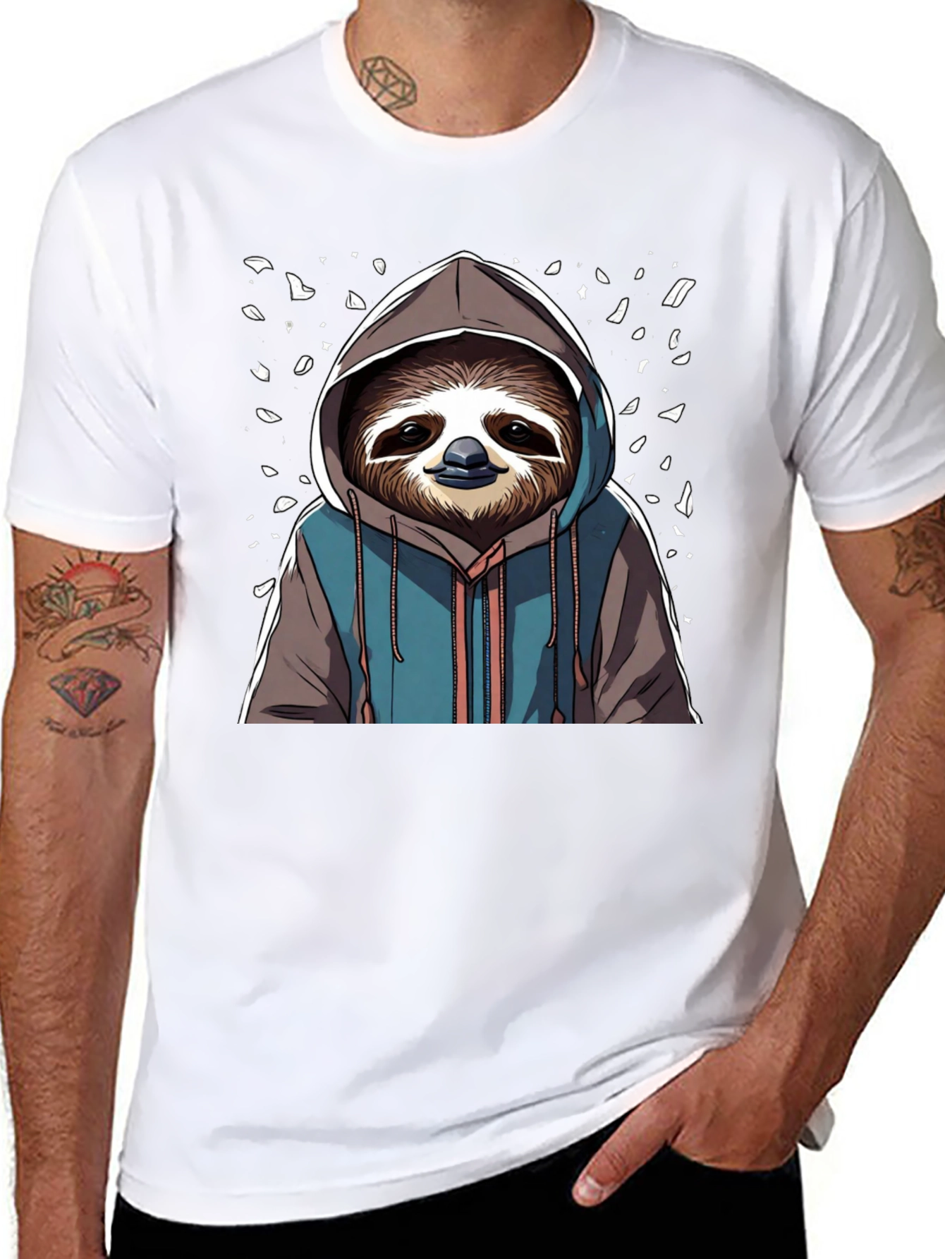 Sloth Hoodie T-Shirt - Cool Cartoon Design