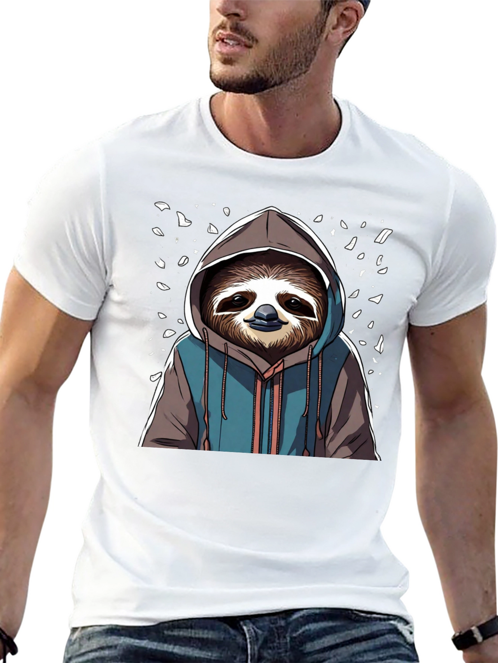 Sloth Hoodie T-Shirt - Cool Cartoon Design