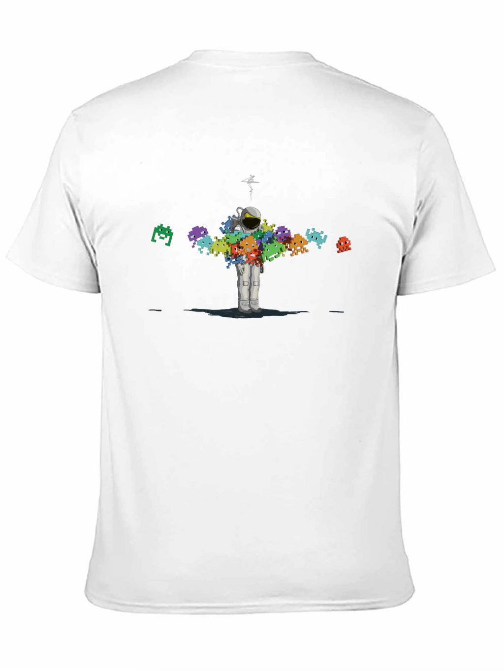 Astronaut Space Invaders T-Shirt - Black