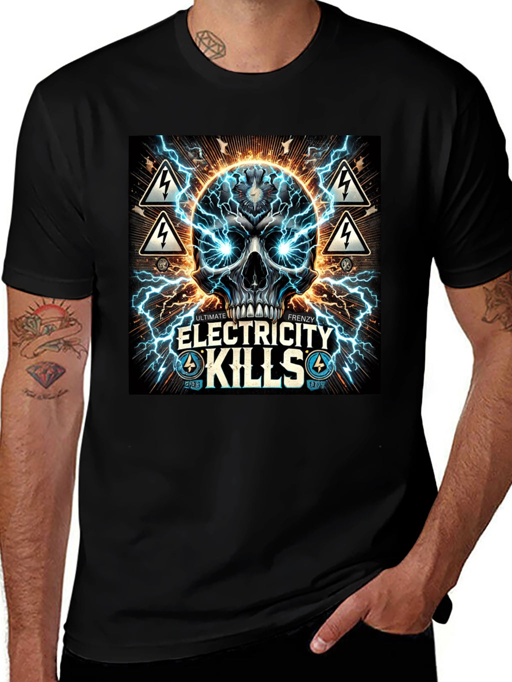Electricity Kills Graphic Tee - Ultimate Frenzy