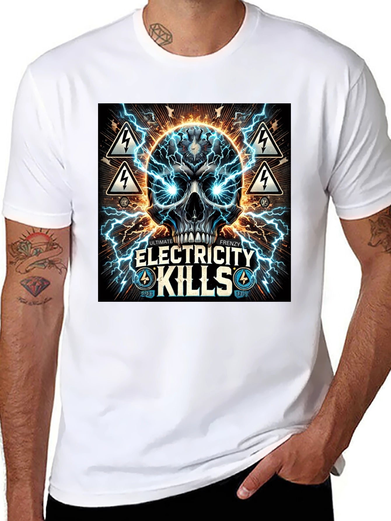 Electricity Kills Graphic Tee - Ultimate Frenzy