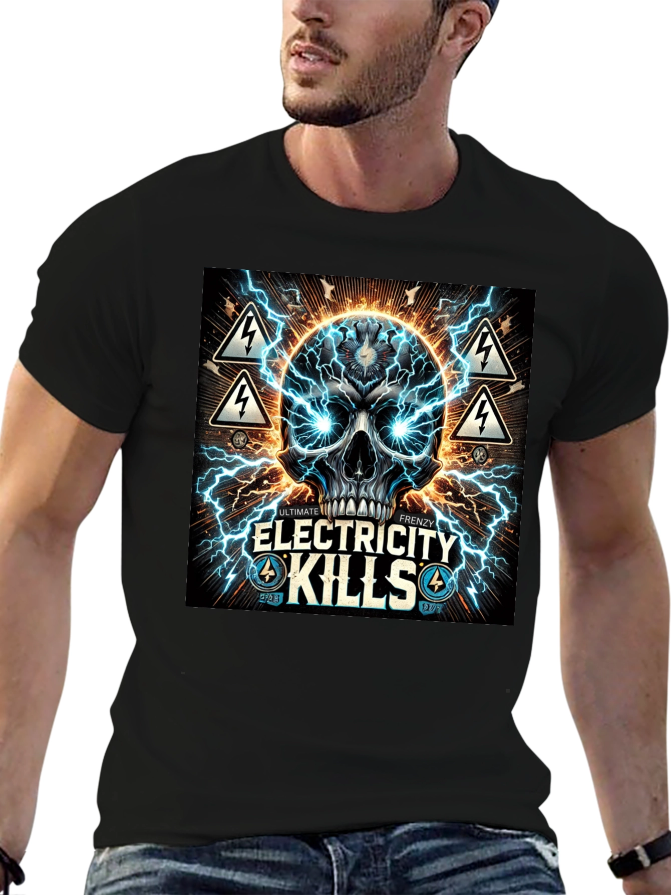 Electricity Kills Graphic Tee - Ultimate Frenzy