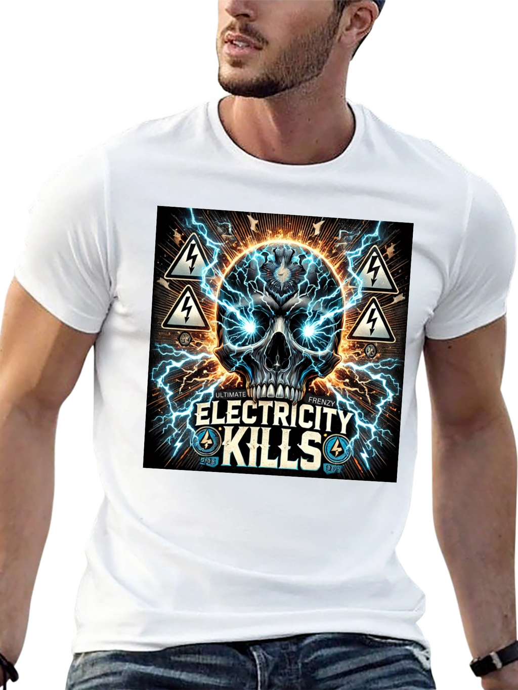 Electricity Kills Graphic Tee - Ultimate Frenzy