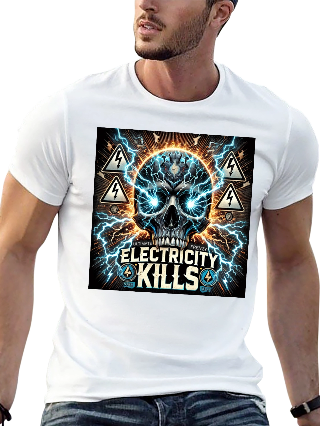 Electricity Kills Graphic Tee - Ultimate Frenzy