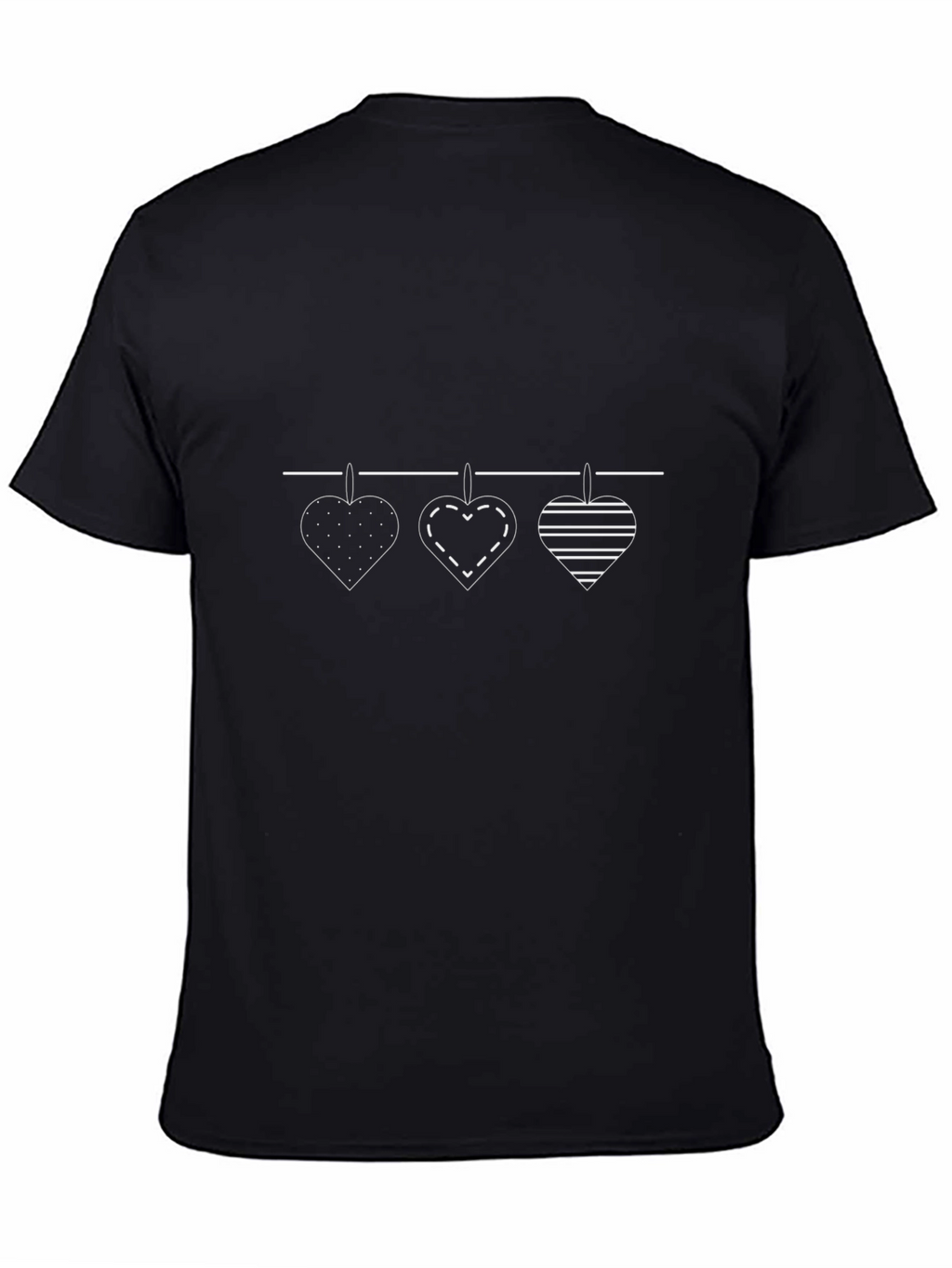 Heart Clothespin Black T-Shirt