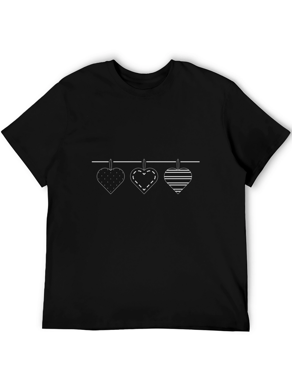 Heart Clothespin Black T-Shirt