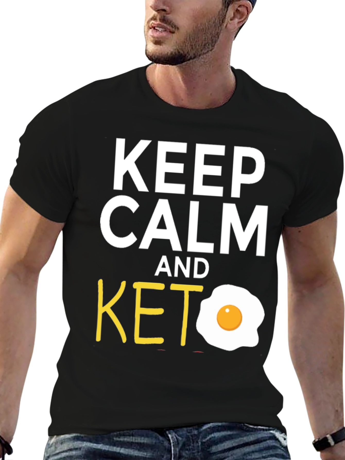 Keep Calm and Keto T-Shirt with Egg Graphic