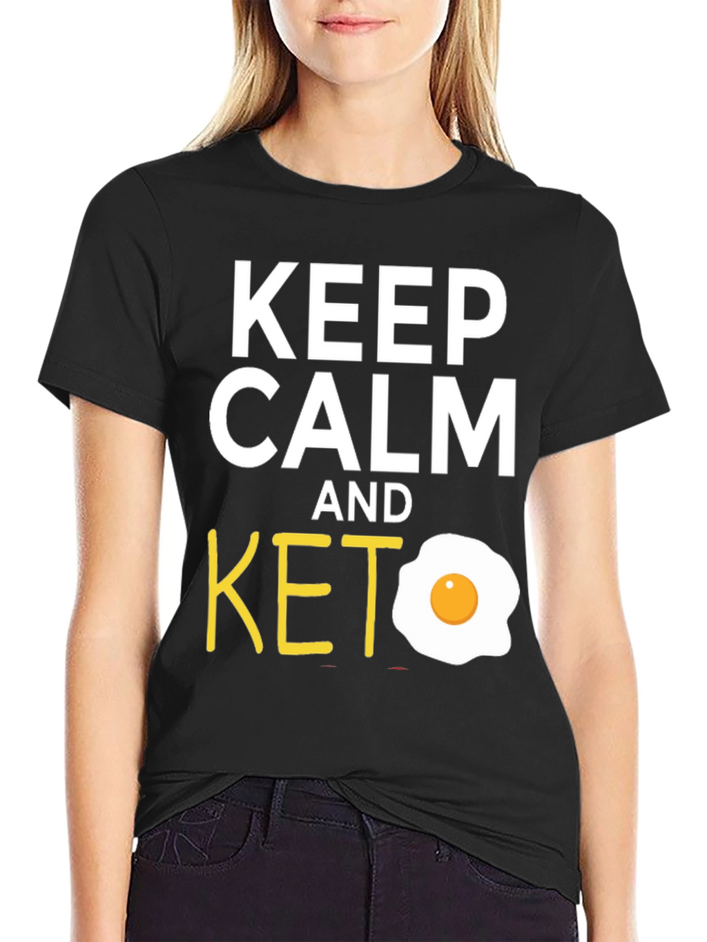 Keep Calm and Keto T-Shirt with Egg Graphic