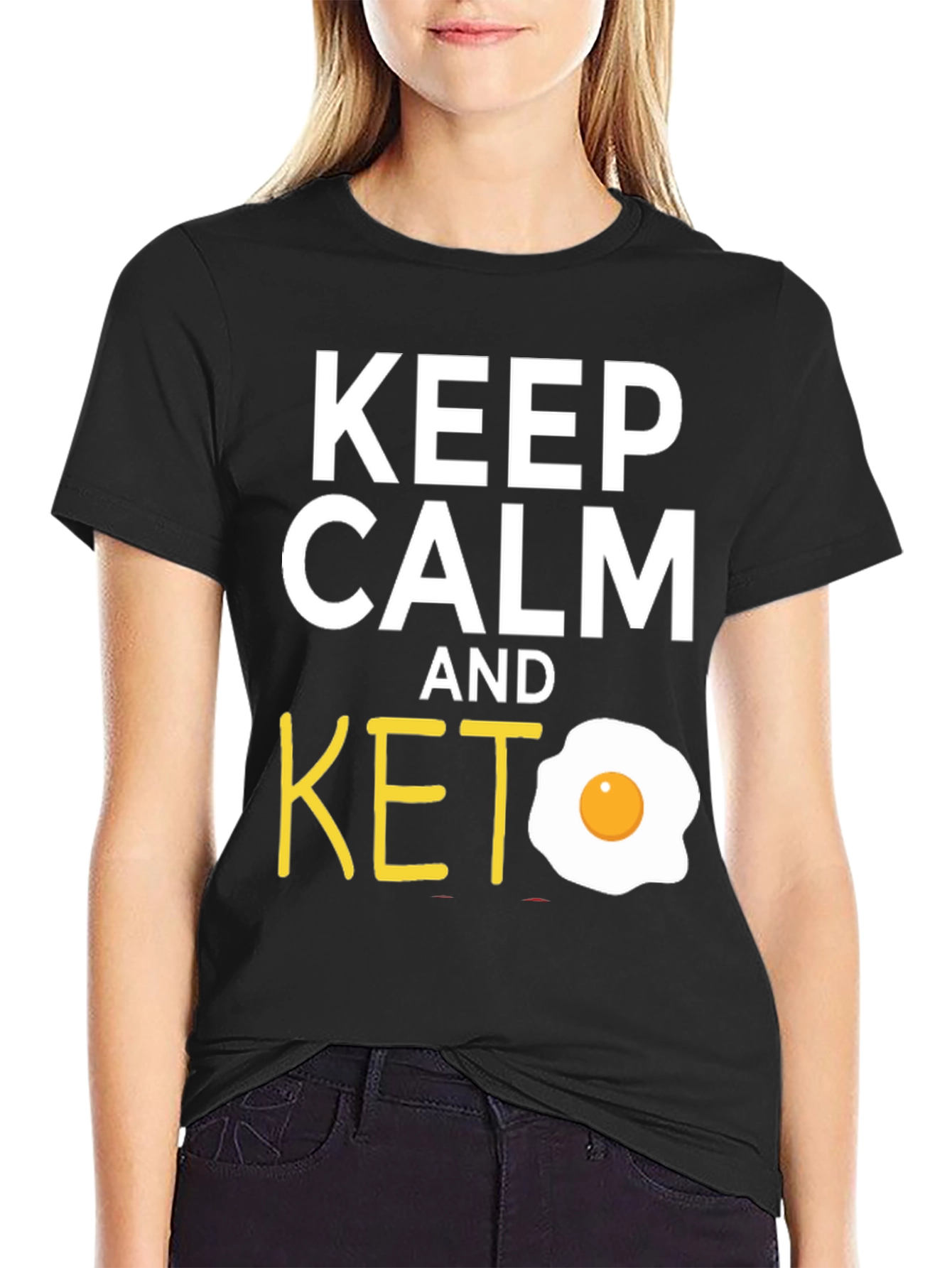 Keep Calm and Keto T-Shirt with Egg Graphic