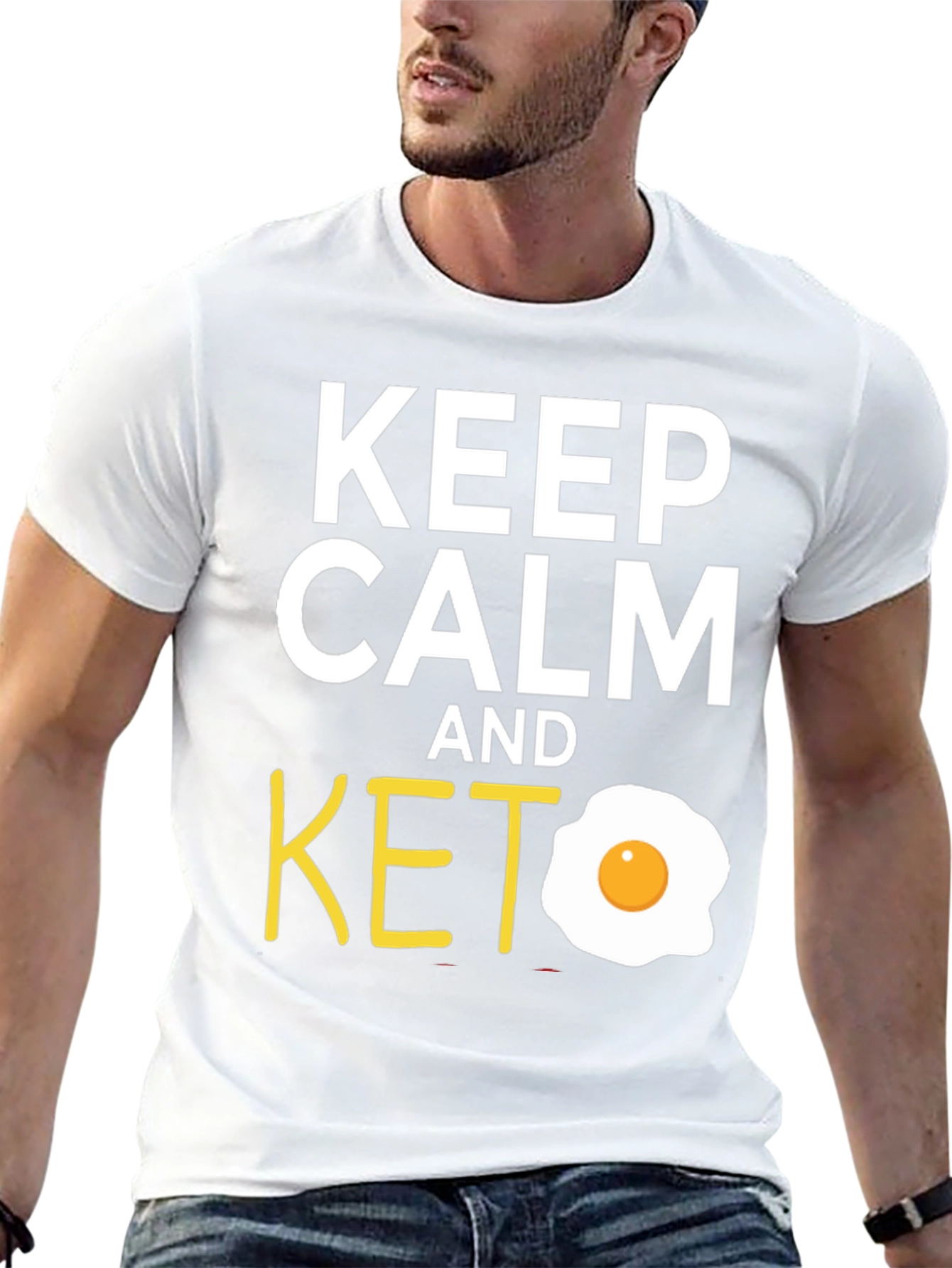 Keep Calm and Keto T-Shirt with Egg Graphic