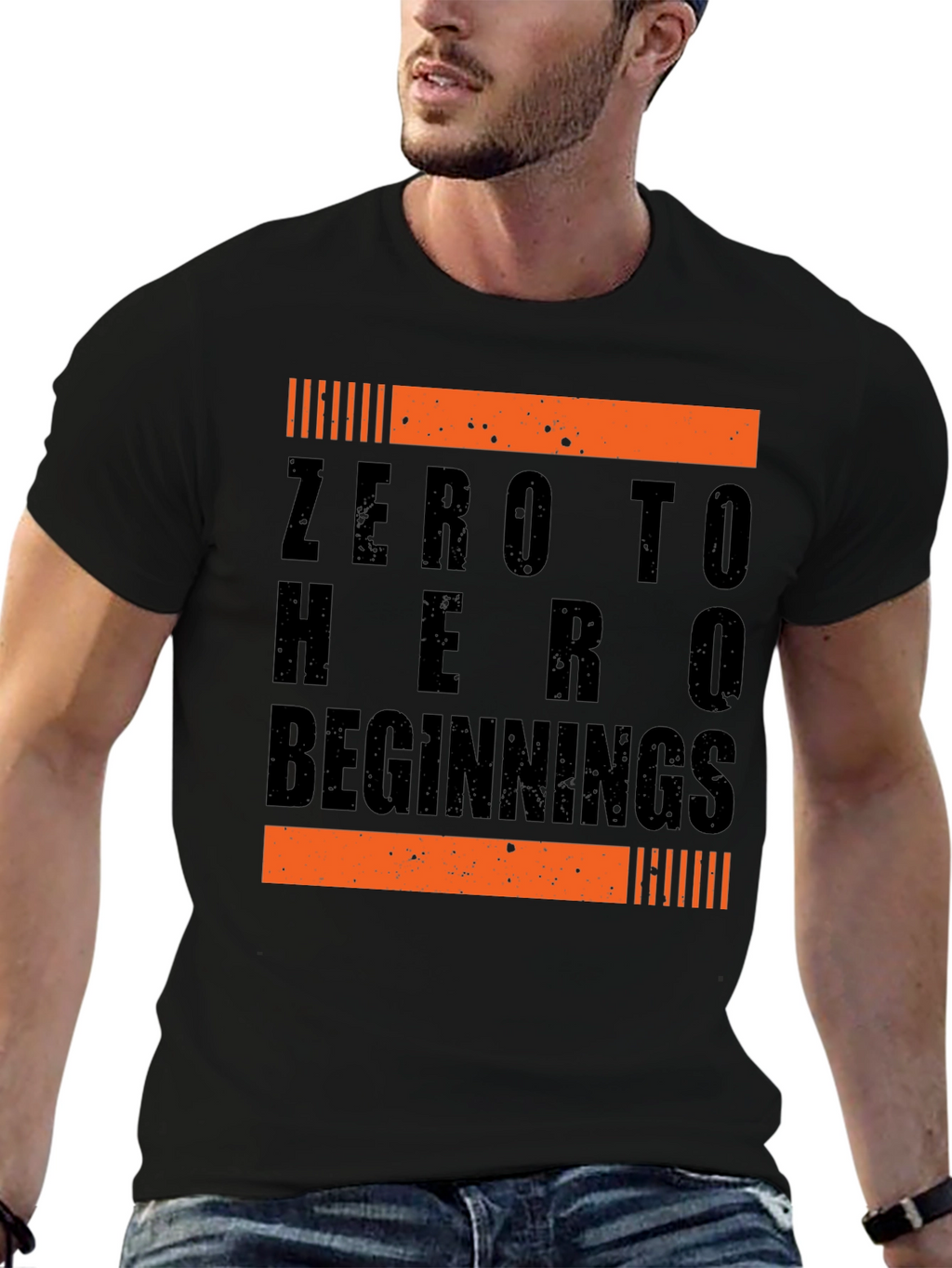 Zero to Hero Beginnings Black Graphic Tee