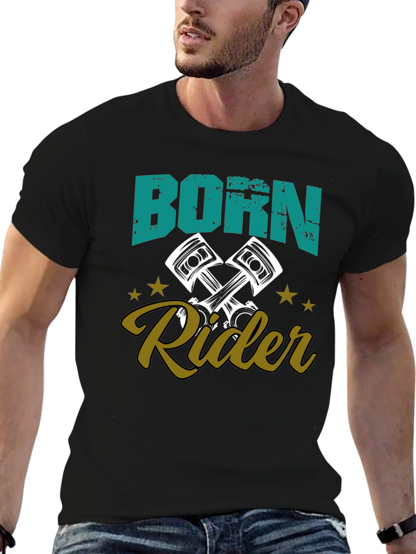 Born Rider Graphic Tee - Motorcycle Enthusiast T-Shirt