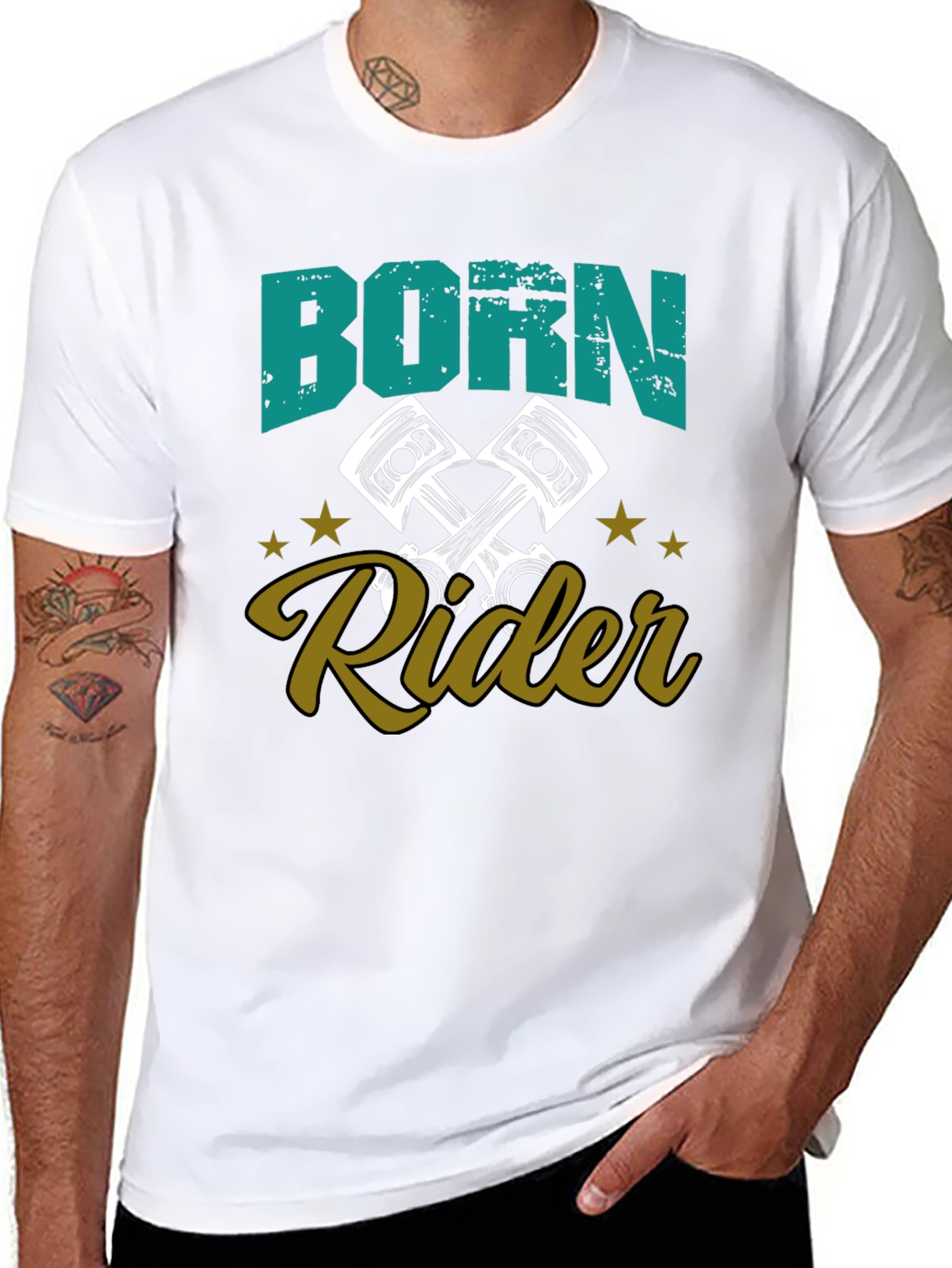 Born Rider Graphic Tee - Motorcycle Enthusiast T-Shirt