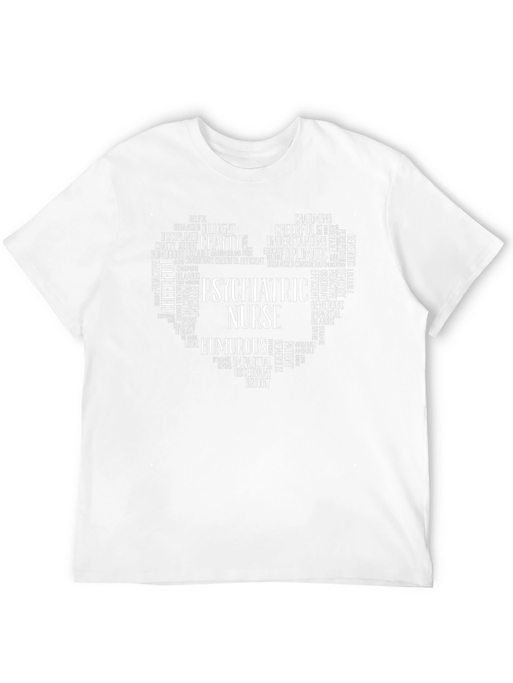 Psychiatric Nurse Heart Word Art Graphic T-Shirt