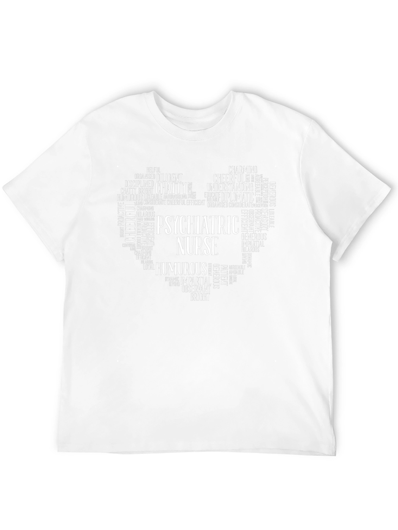 Psychiatric Nurse Heart Word Art Graphic T-Shirt