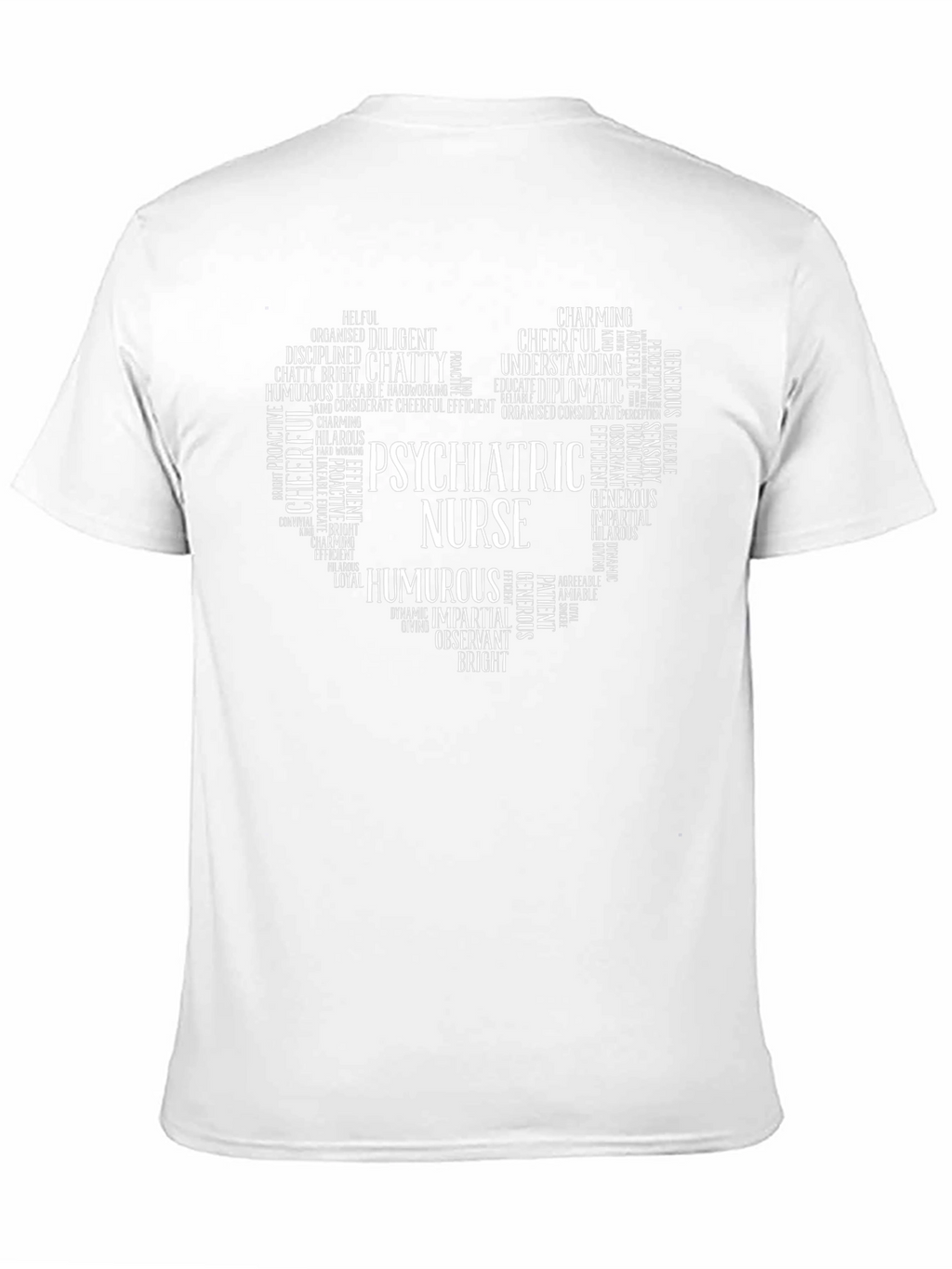Psychiatric Nurse Heart Word Art Graphic T-Shirt