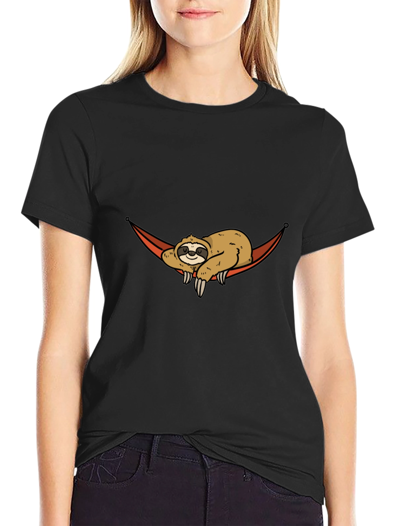Sloth Hammock Graphic Tee - Relaxed Style