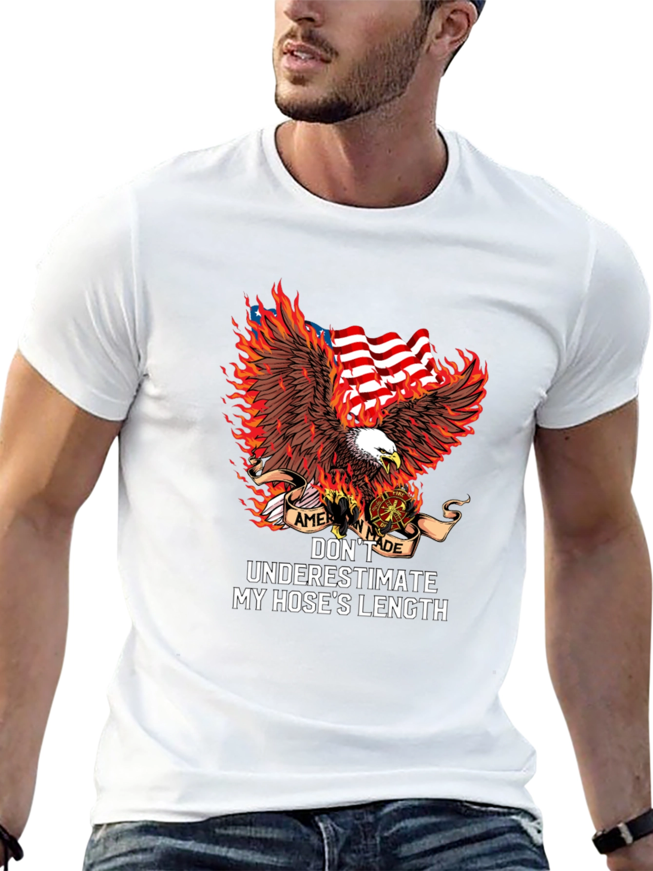 American Firefighter Eagle Graphic T-Shirt