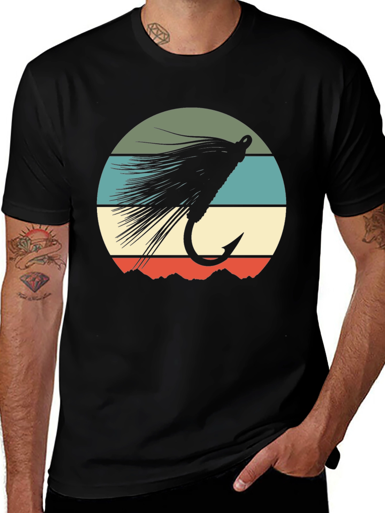Fly Fishing Lure Retro Graphic T-Shirt