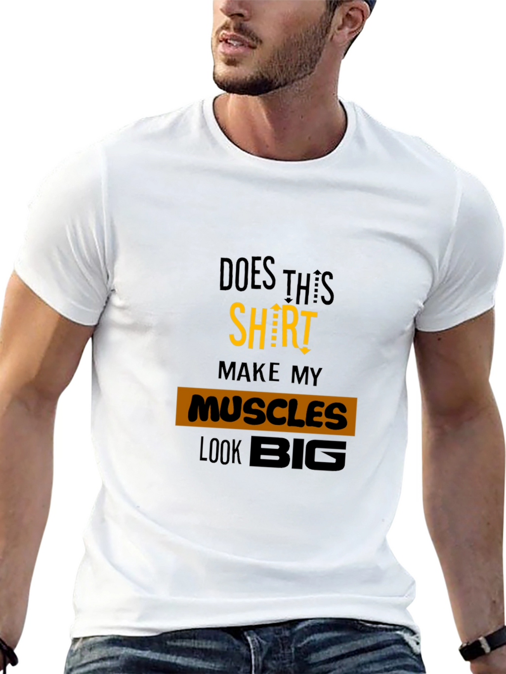 Muscle Humor Graphic Tee - Black Cotton T-Shirt