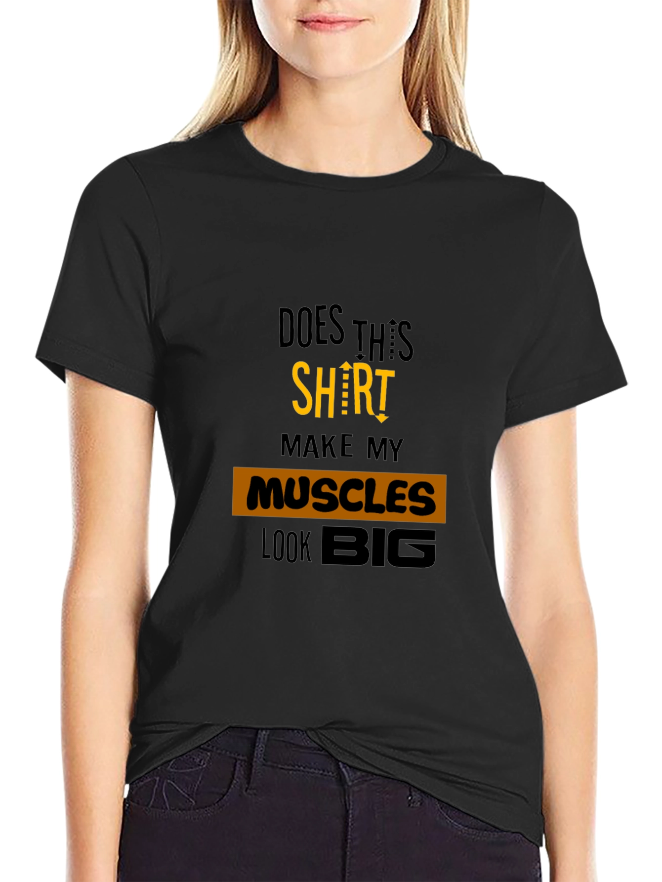 Muscle Humor Graphic Tee - Black Cotton T-Shirt