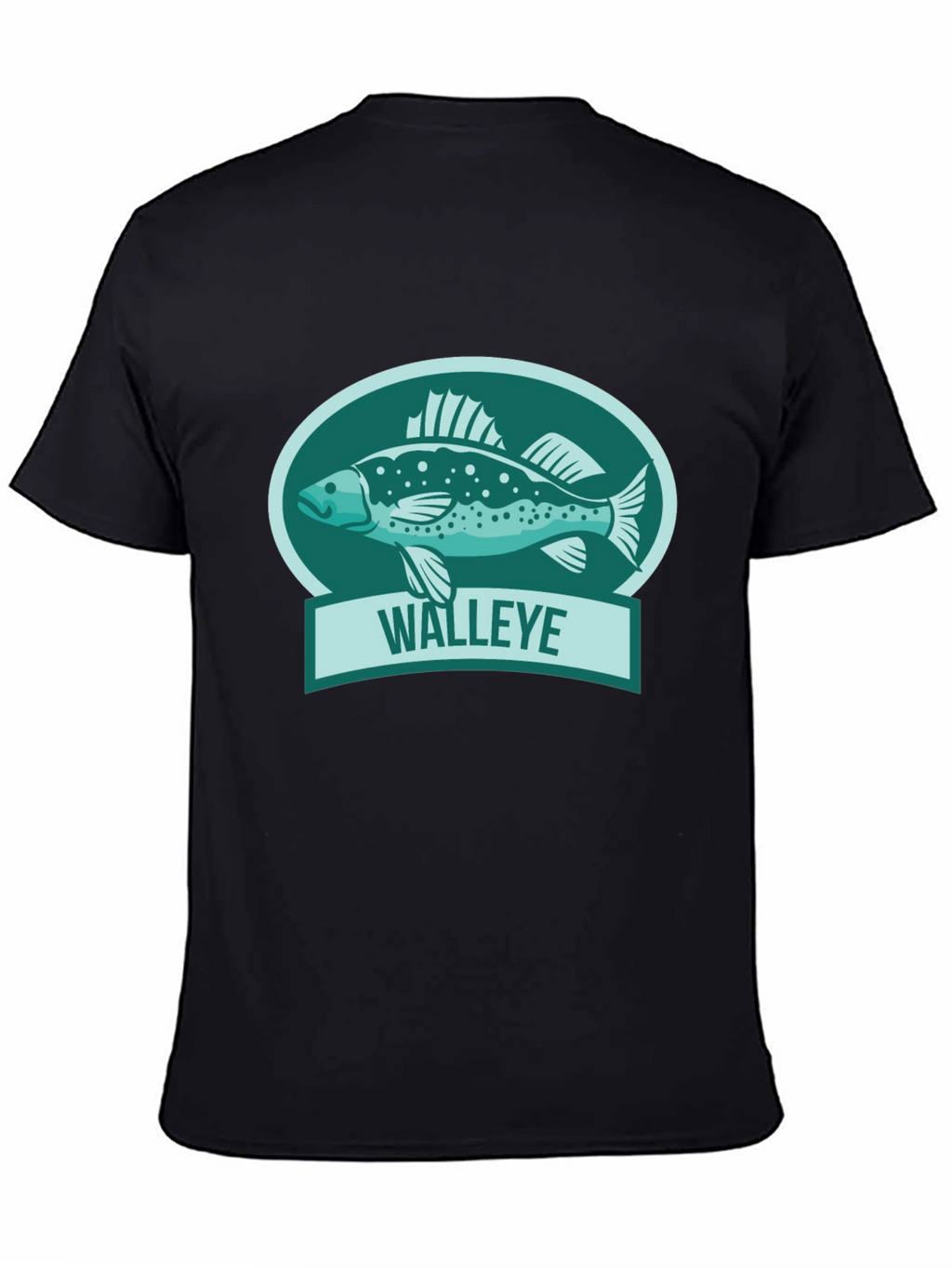 Walleye Fish Graphic Black T-Shirt