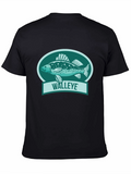 Walleye Fish Graphic Black T-Shirt