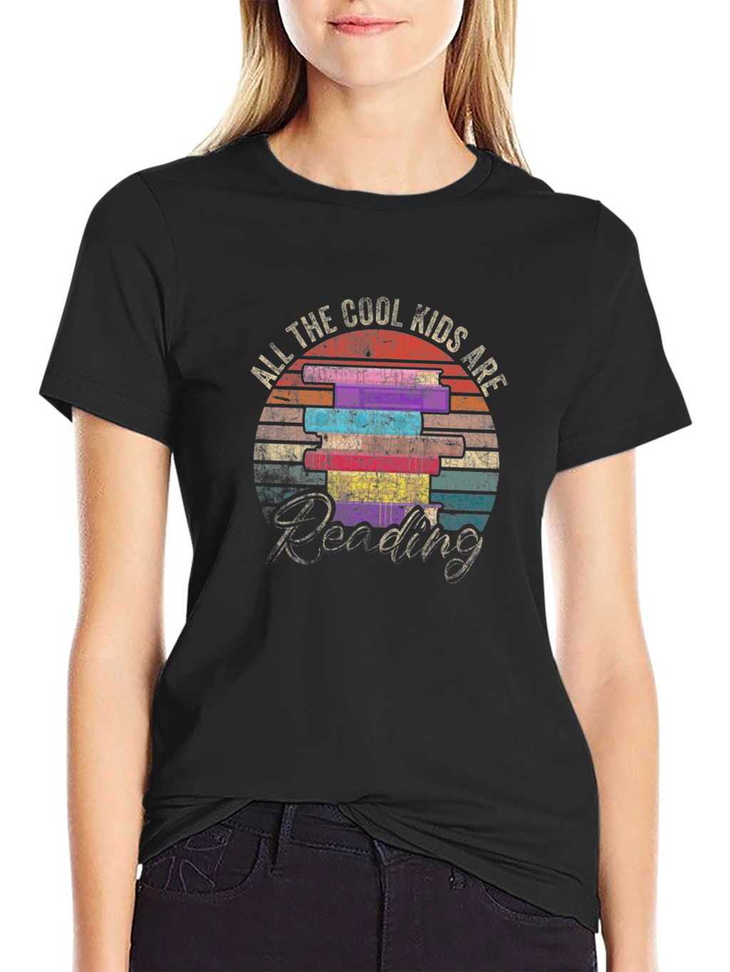 Cool Kids Reading Graphic Tee - Black