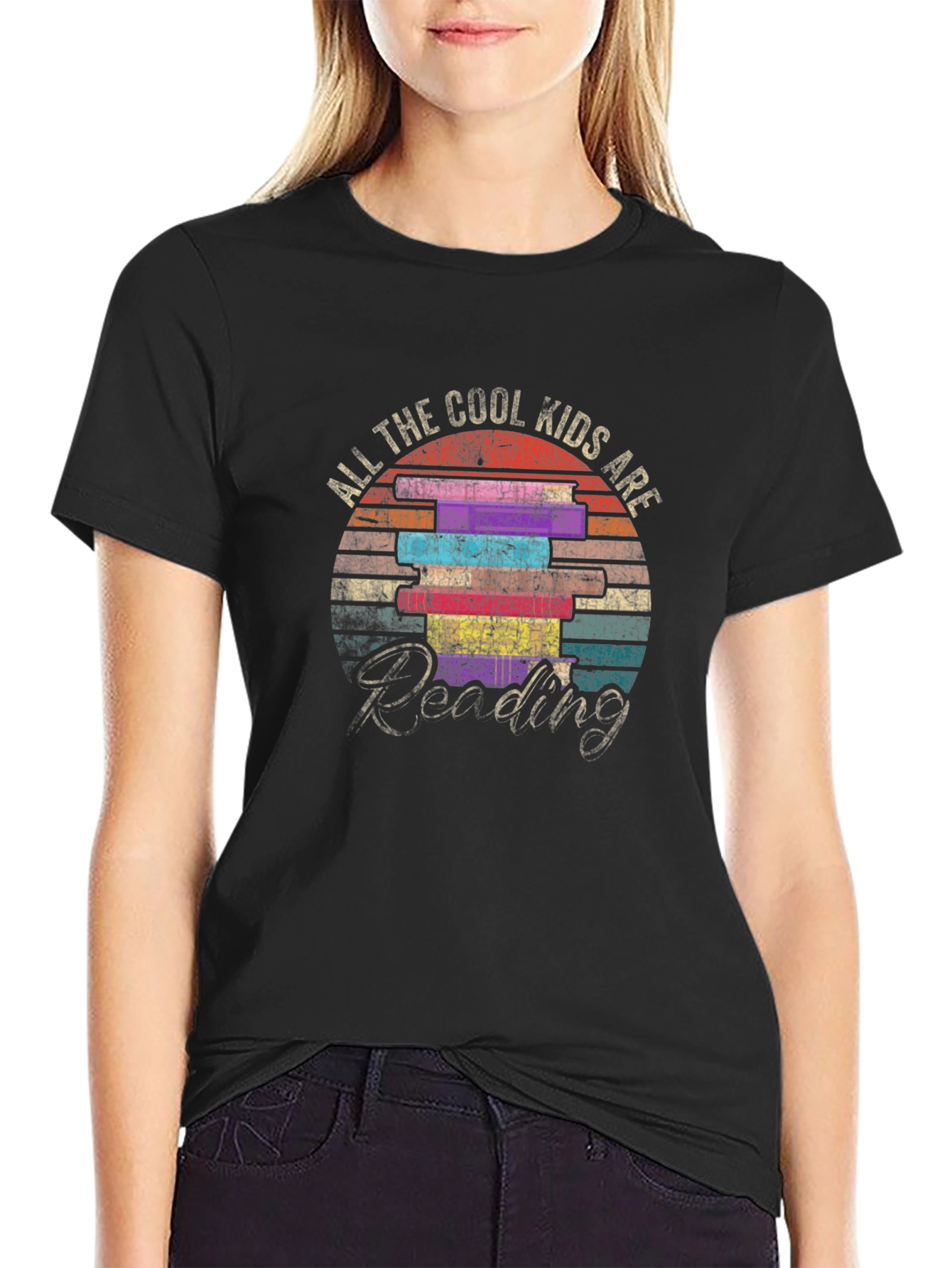 Cool Kids Reading Graphic Tee - Black