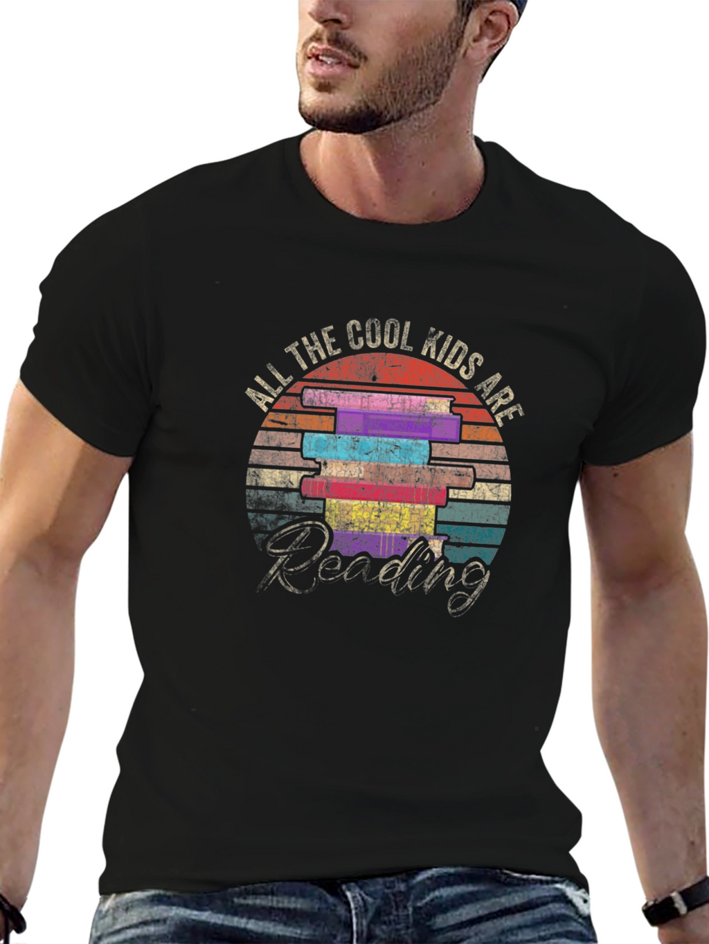 Cool Kids Reading Graphic Tee - Black