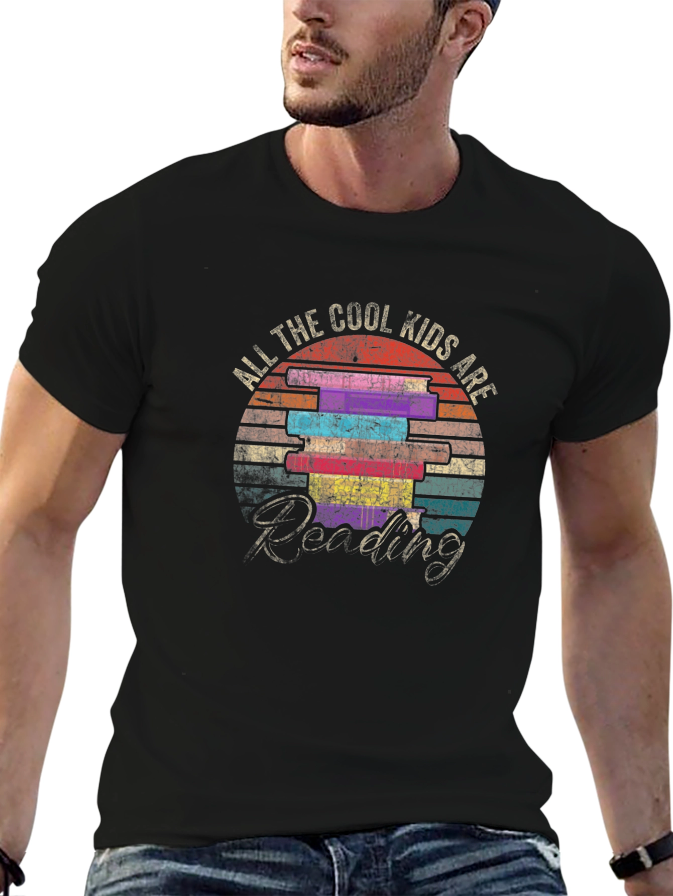 Cool Kids Reading Graphic Tee - Black