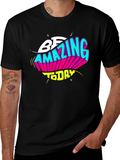 Be Amazing Today Black Graphic T-Shirt