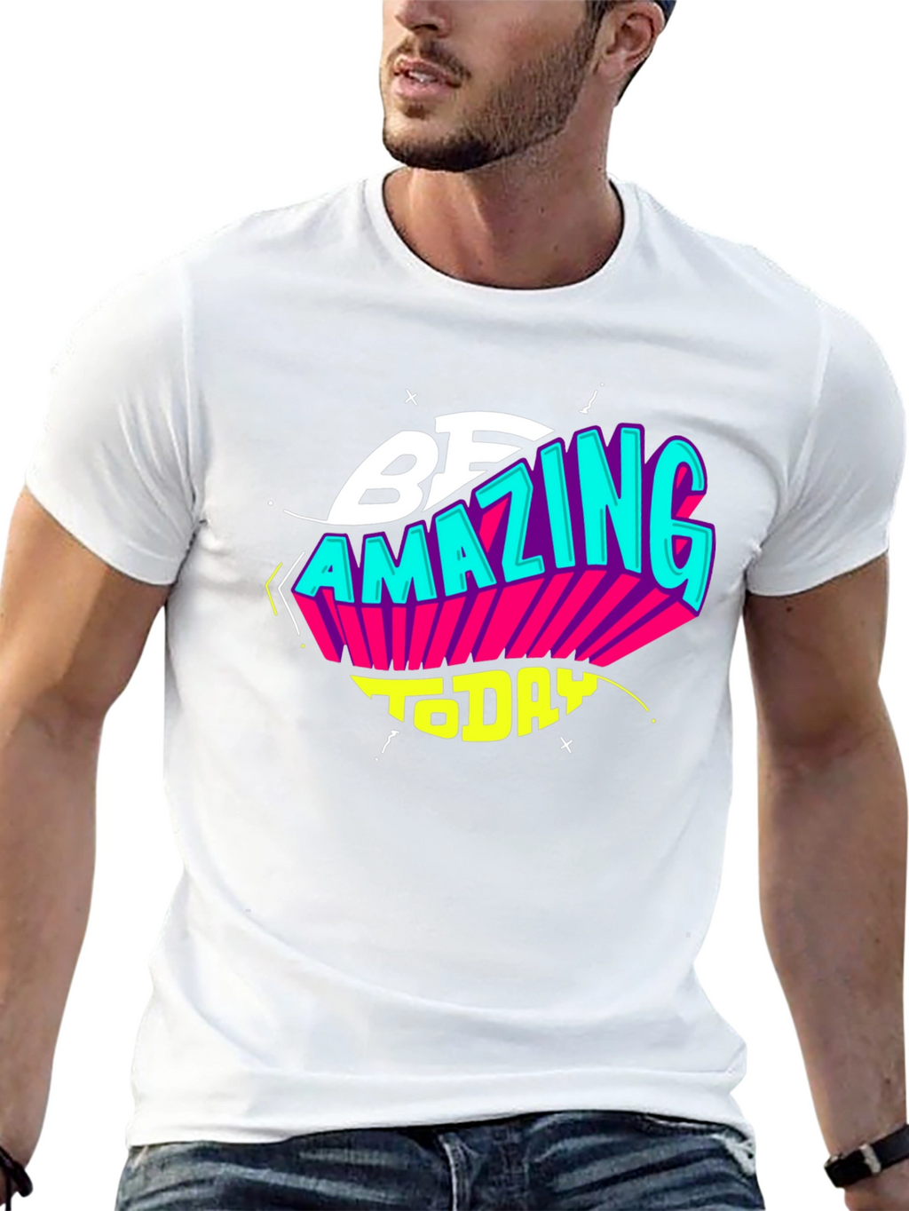 Be Amazing Today Black Graphic T-Shirt